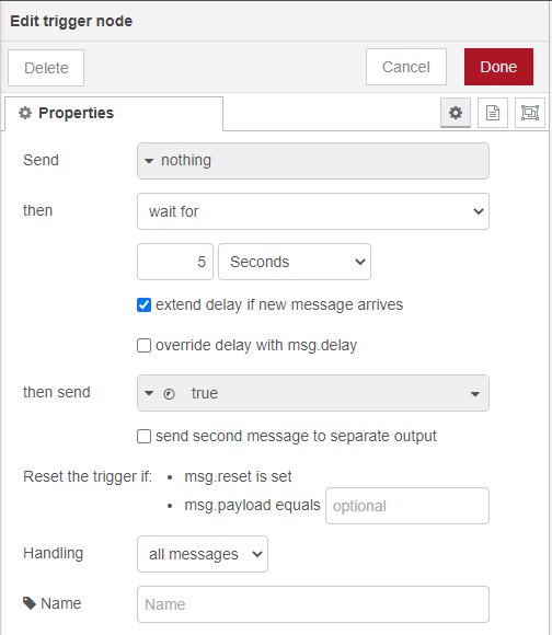 Trigger node configuration Trigger node configuration